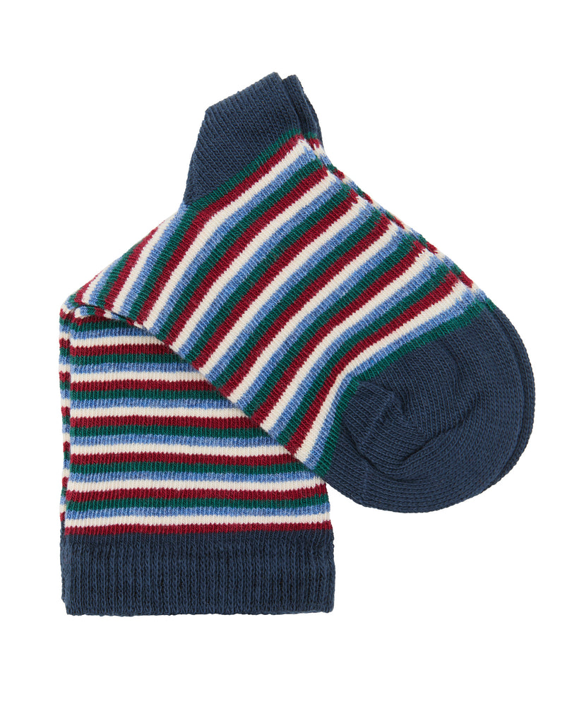 3329 | Kinder Socken - Dunkelblau/kirschrot/jeans-melange (6 Paar)