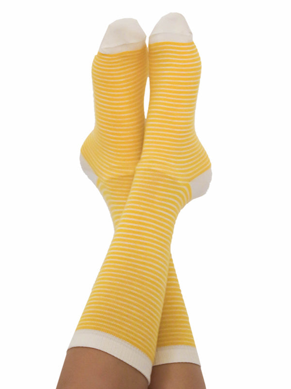 1309 | Unisex Socken - Gelb-Natur (6er Pack)