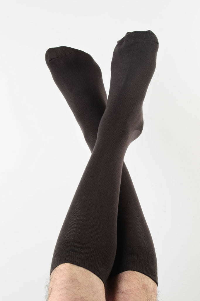 2303 | Unisex hochwertige Socken mit längerem Bündchen - Braun (6er Pack)
