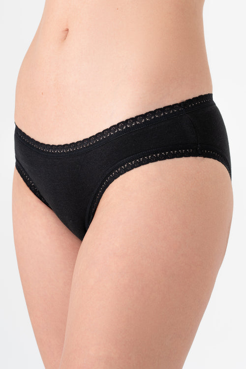 1111-02 | Damenslip mit Spitze - Schwarz