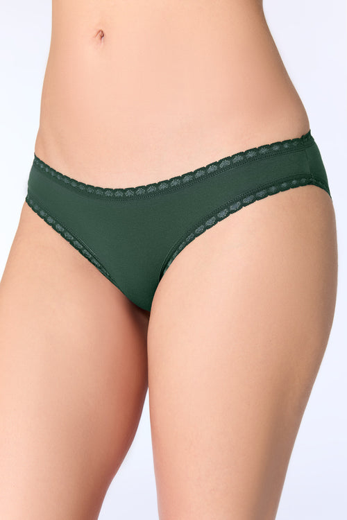 1111-067 | Damenslip mit Spitze - Tannennadel