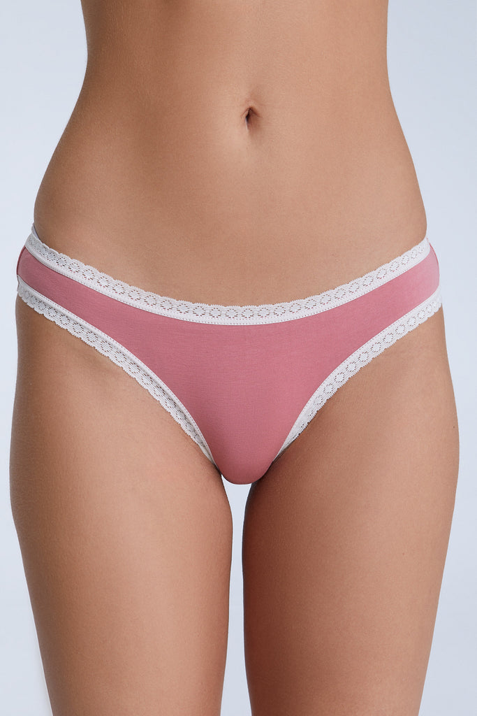 1111-082 | Women's Brief with Lace - Pastel pink