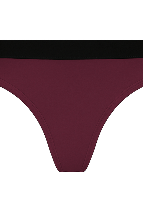 1119-028 | Brazilian Slip mit Gummibund - Aubergine