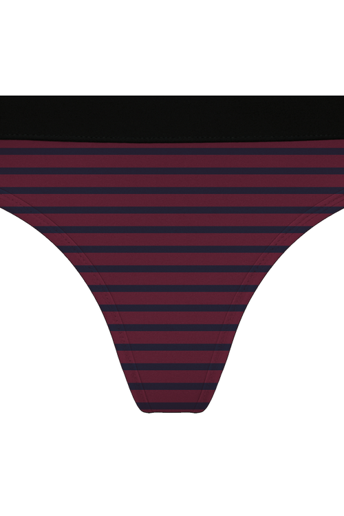 1119-081 | Brazilian Slip mit Gummibund - Tibetrot/Navy