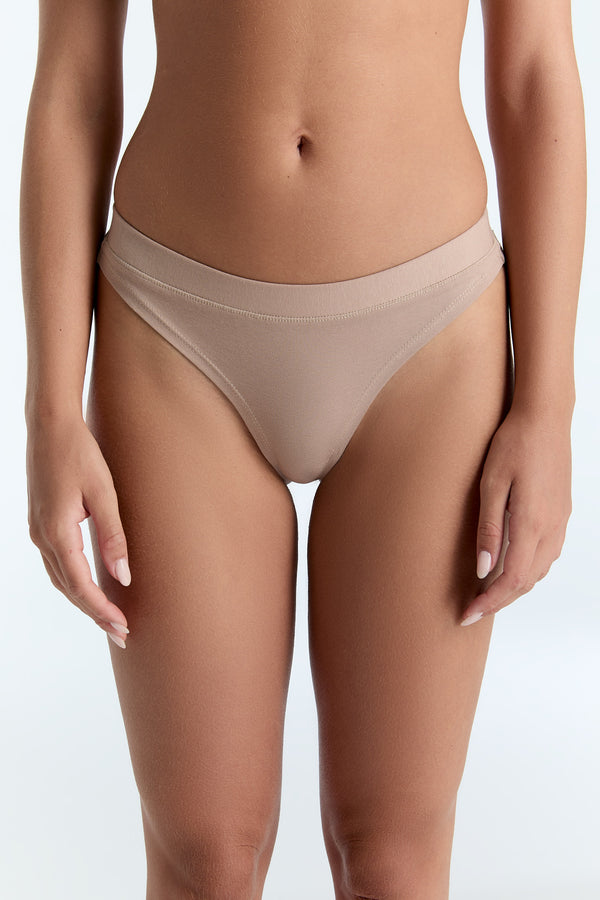 1122-099 | High Waist String Thong - Latte