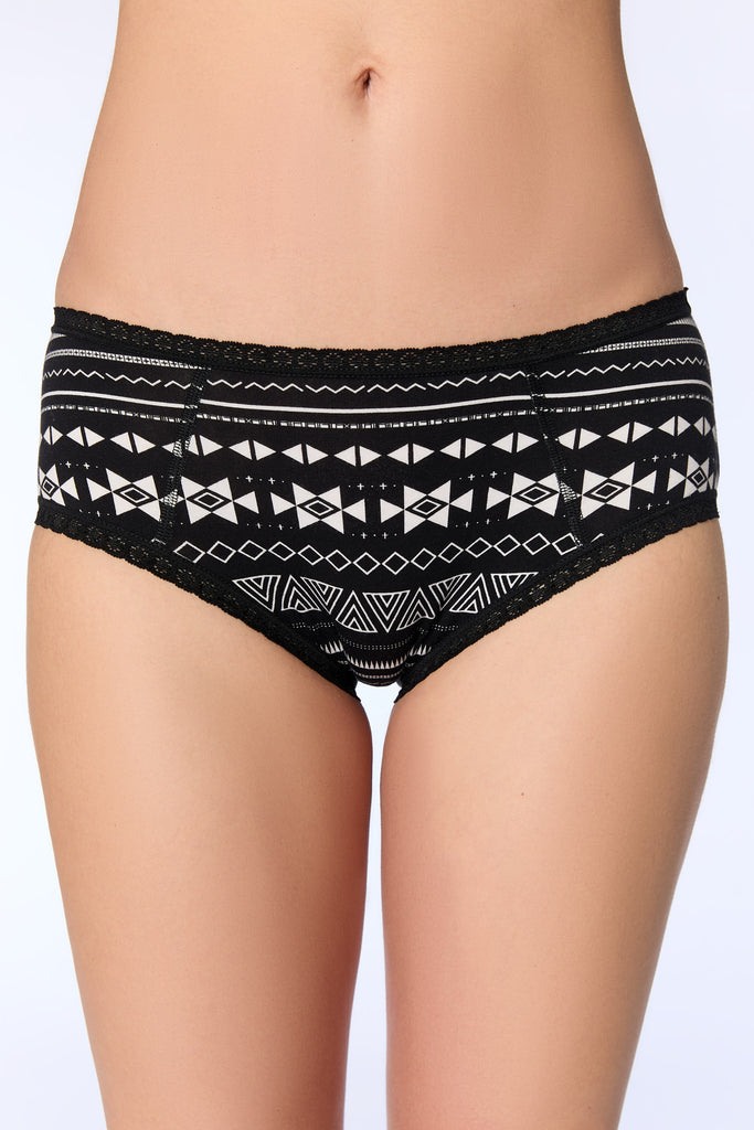 1131-13 | Hipster mit Spitze - Schwarz-Weiss