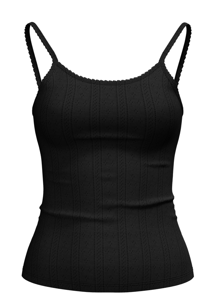 1241-021 |Damen Jacquard Top - Schwarz