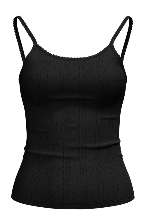 1241-021 |Damen Jacquard Top - Schwarz