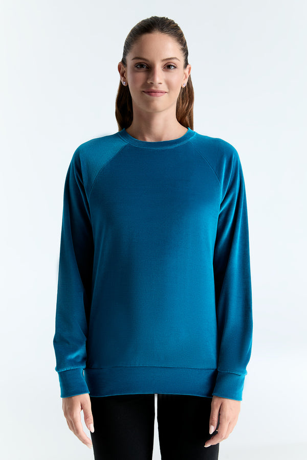 1277-045 | Women Velvet Sweatshirt - Night blue