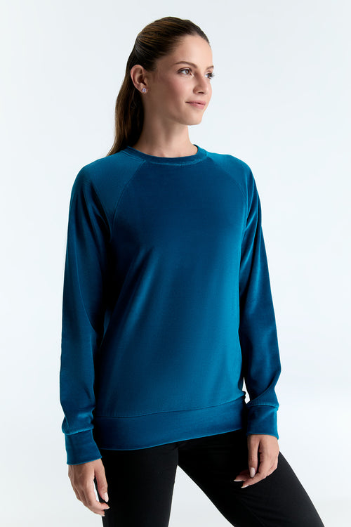 1277-045 | Women Velvet Sweatshirt - Night blue