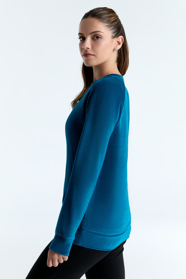 1277-126| Damen Nickysweatshirt - Ozeanblau