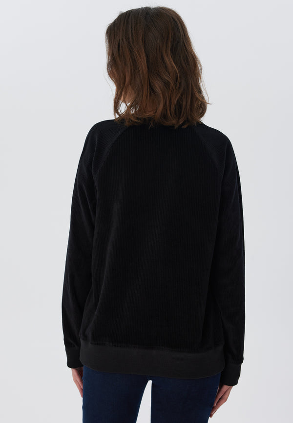 1278-021 | Women Corduroy Sweatshirt - Black