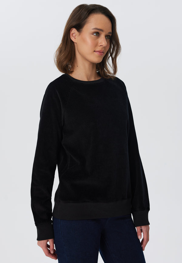 1278-021 | Women Corduroy Sweatshirt - Black