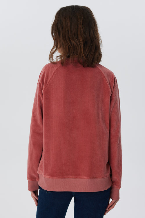 1278-072 | Women Corduroy Sweatshirt - Withered Rose