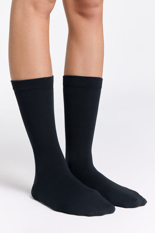 1301 | Unisex Socken - Schwarz (6er Pack)