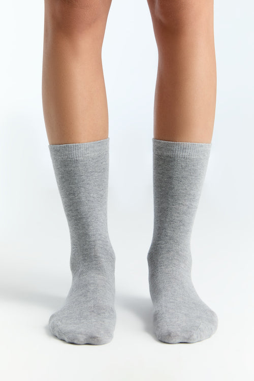 1302 | Unisex Socken - Grau-Melange (6er Pack)