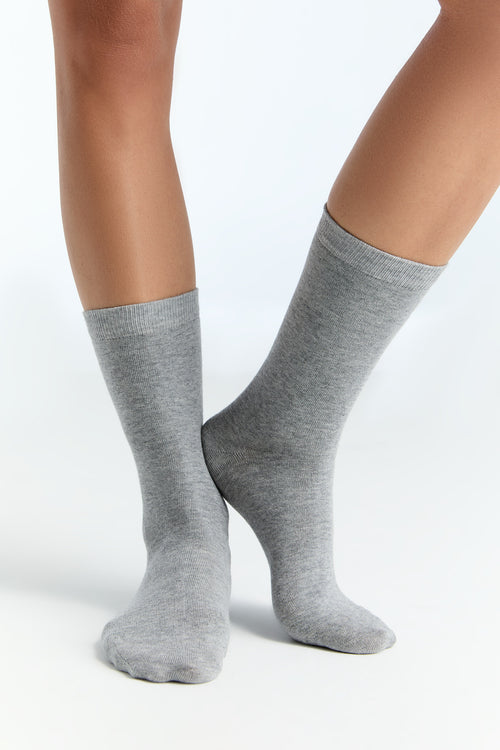 1302 | Unisex Socken - Grau-Melange (6er Pack)