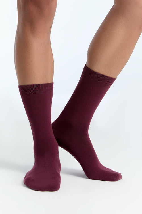 1305 | Unisex Socken - Bordeaux (6er Pack)