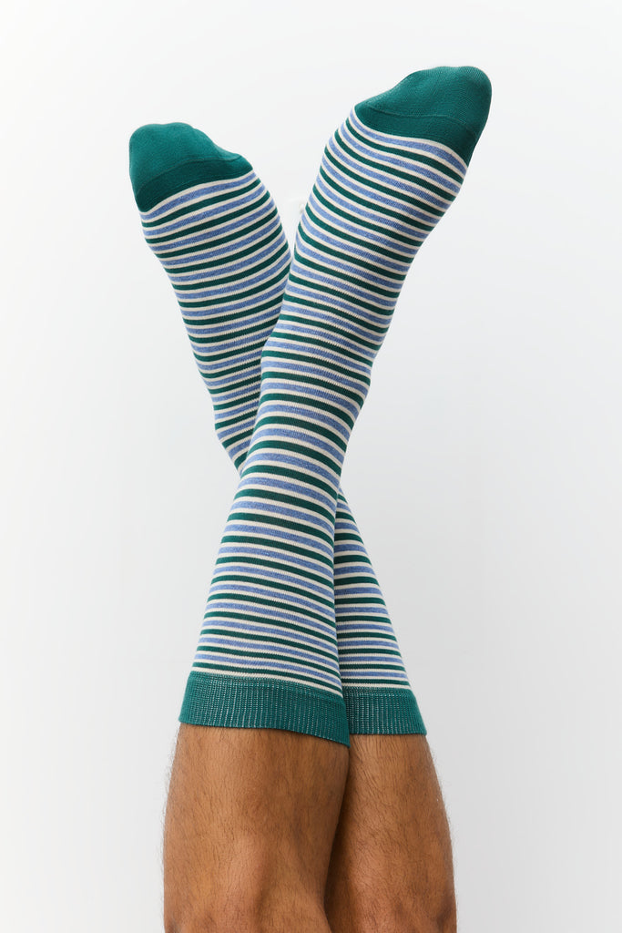 1328 | Unisex Socken -Tannennadel/Jeans-melange/Natur - (6 Paar)