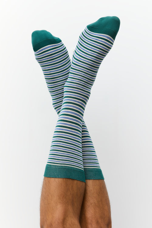 1328 | Unisex Socken -Tannennadel/Jeans-melange/Natur - (6 Paar)