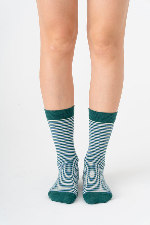 1328 | Unisex Socken -Tannennadel/Jeans-melange/Natur - (6 Paar)