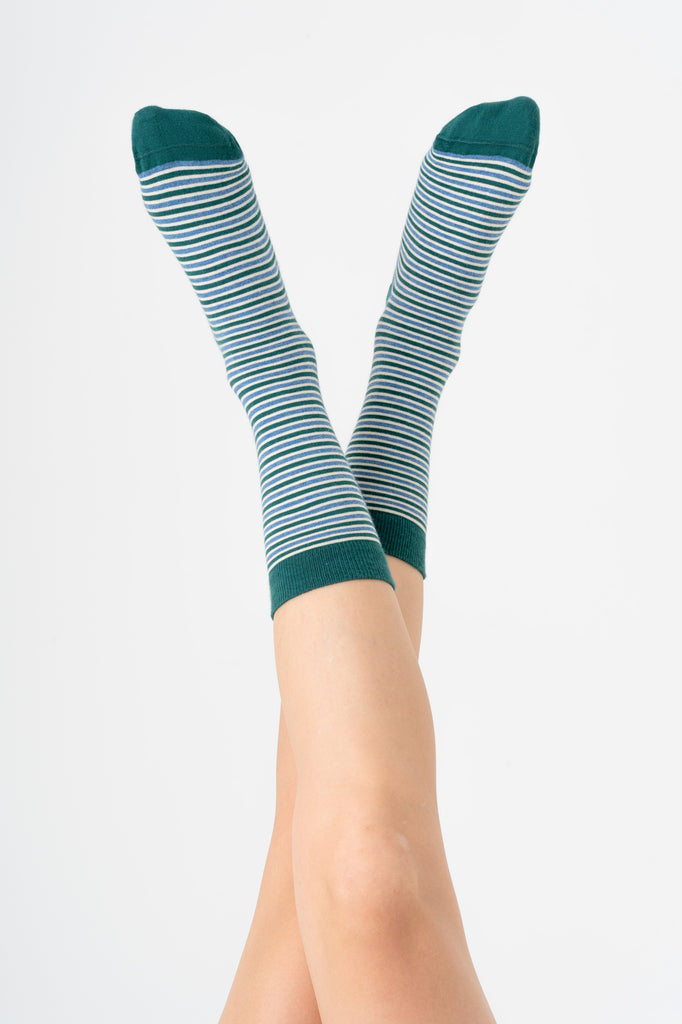 1328 | Unisex Socks - Tannennadel/Jeans-melange/Natur (6 Pack )