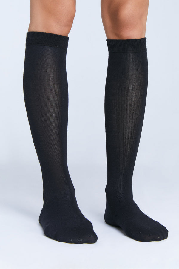 1361 | Unisex Knee-high Socks - Black (6-pack)