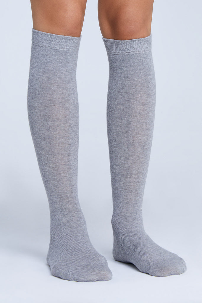 1362 | Unisex Knee-high Socks - Gray Melange (6-pack)