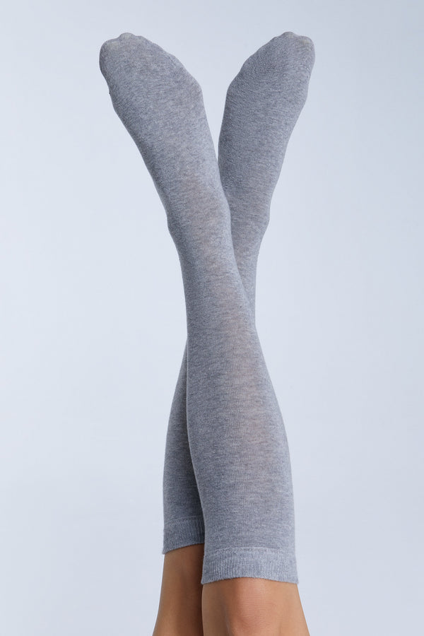 1362 | Unisex Knee-high Socks - Gray Melange (6-pack)