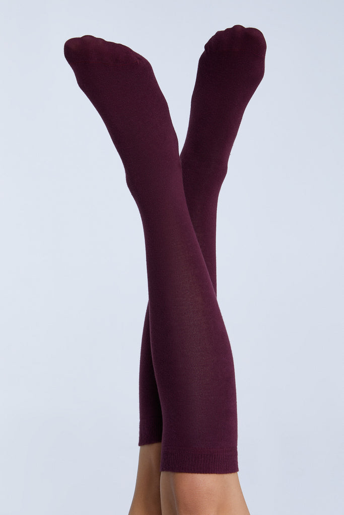 1363| Unisex Knee-high Socks - Bordeaux (6-pack)