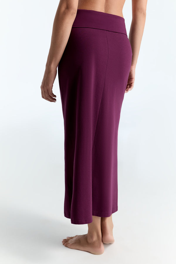 1421-028 | Women Maxi Skirt  - Eggplant