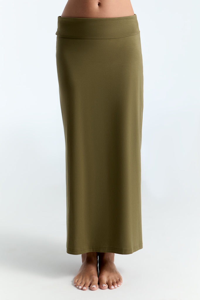 1421-041 | Women Maxi Skirt  - Olive