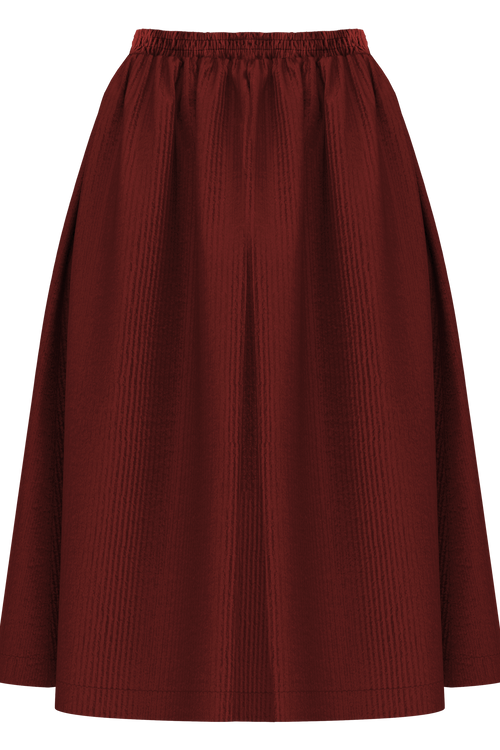 1422-030 | Women Corduroy Skirt - Burgundy