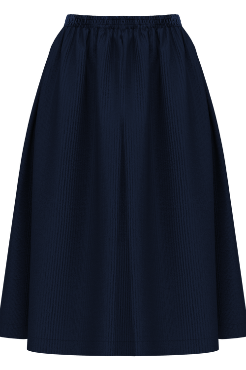 1422-045 | Women Corduroy Skirt - Midnight Blue