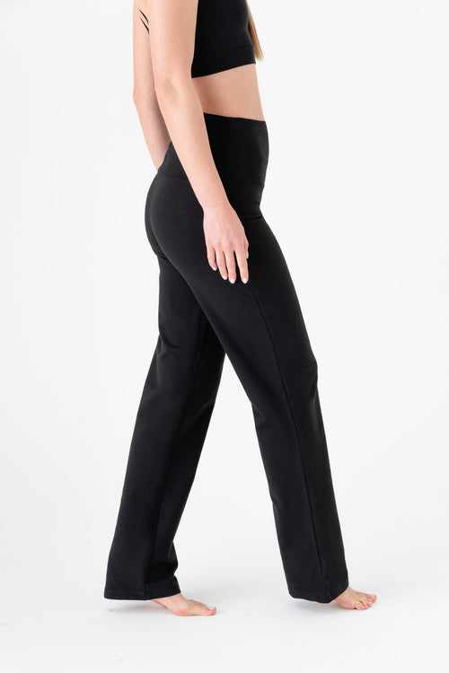 4070S | Damen Yogahose gerades Bein - Schwarz