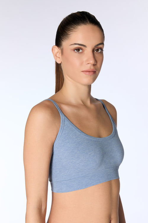 1511-08 | Damen Bustier - Denimblau-Melange