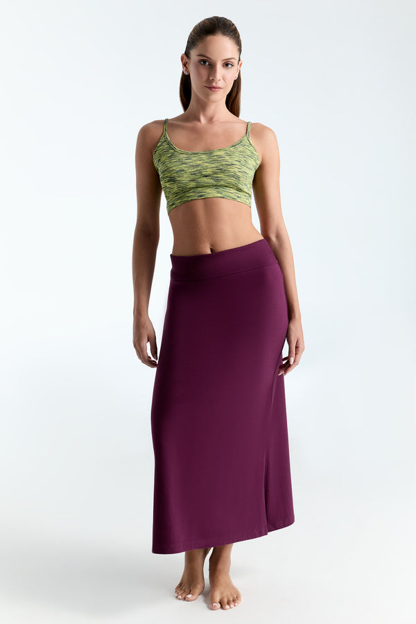 1421-028 | Women Maxi Skirt  - Eggplant