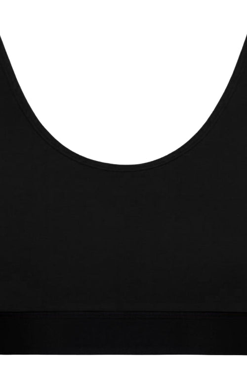 1517-021 | Bustier-Top mit Gummibund - Schwarz