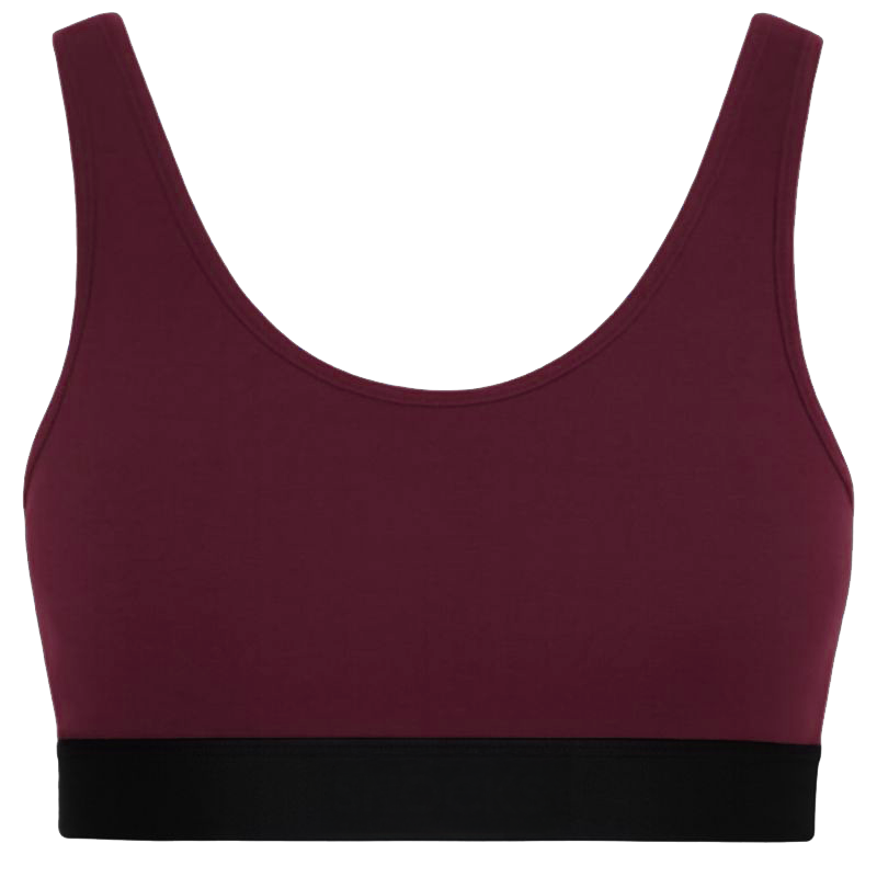 1517-028 | Bustier-Top mit Gummibund - Aubergine
