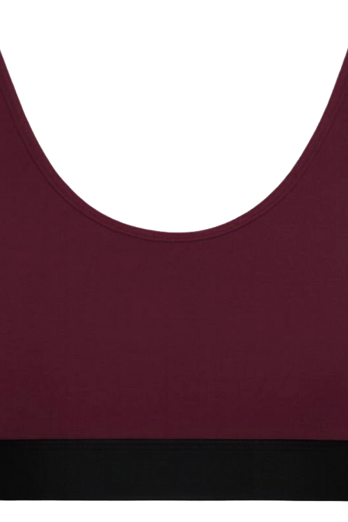 1517-028 | Bustier-Top mit Gummibund - Aubergine