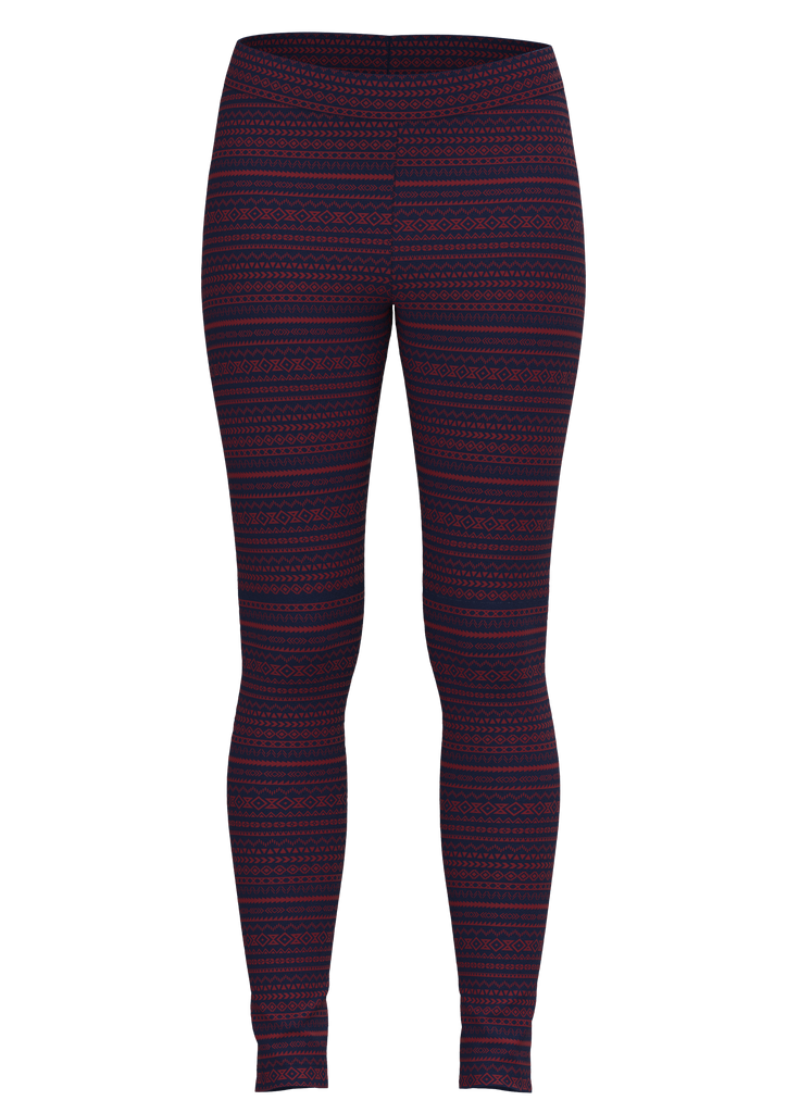 1611-084 | Damen Leggings Baumwolljersey - Geometrisch Navy-Tibetrot