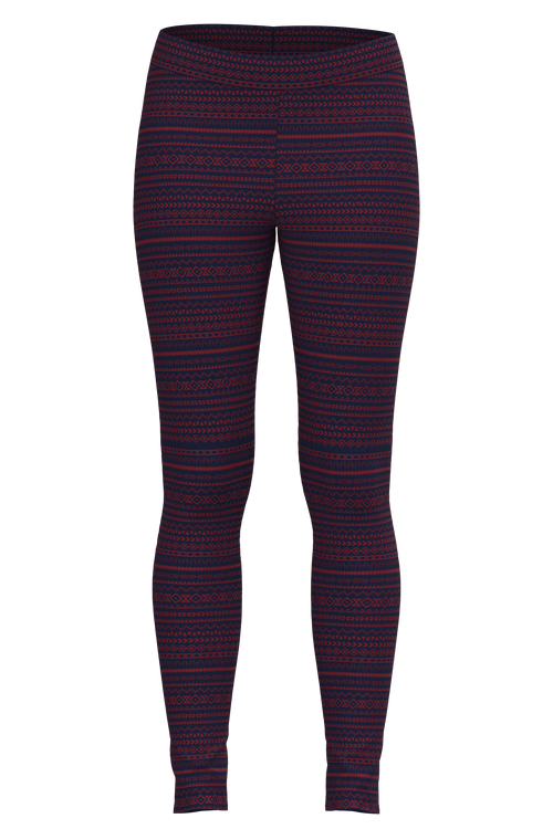 1611-084 | Damen Leggings Baumwolljersey - Geometrisch Navy-Tibetrot