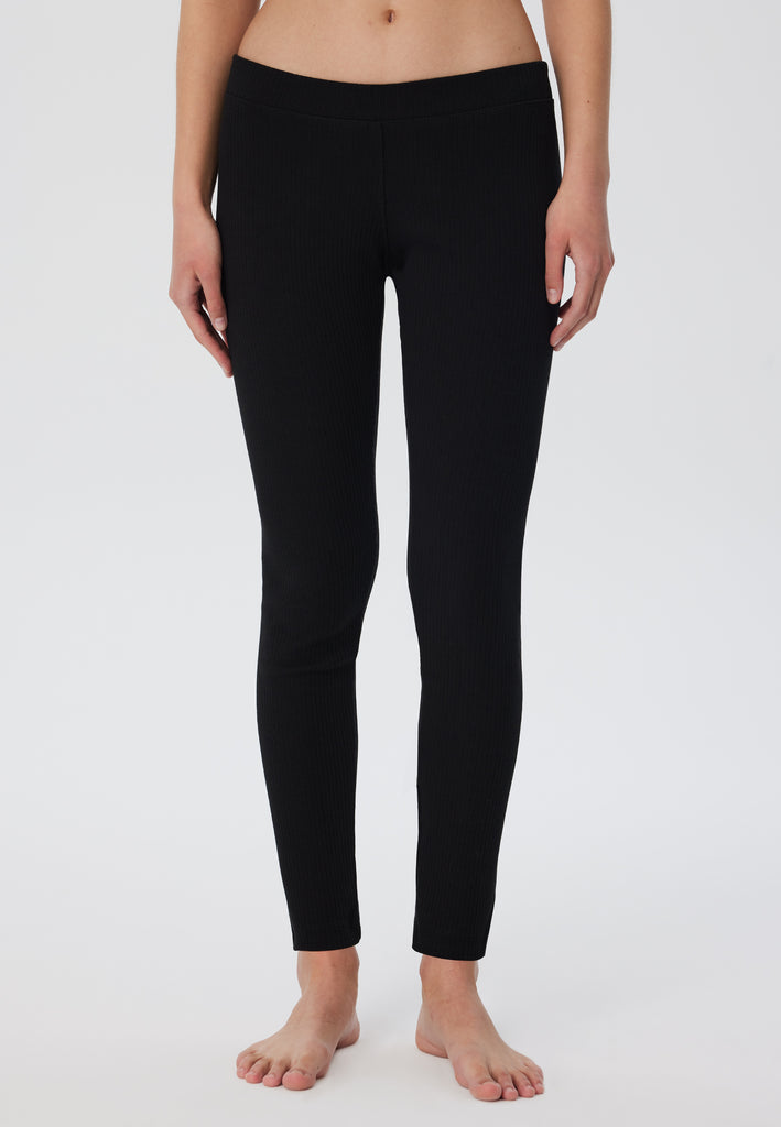 1613-021 | Damen Ripp Leggings - Schwarz