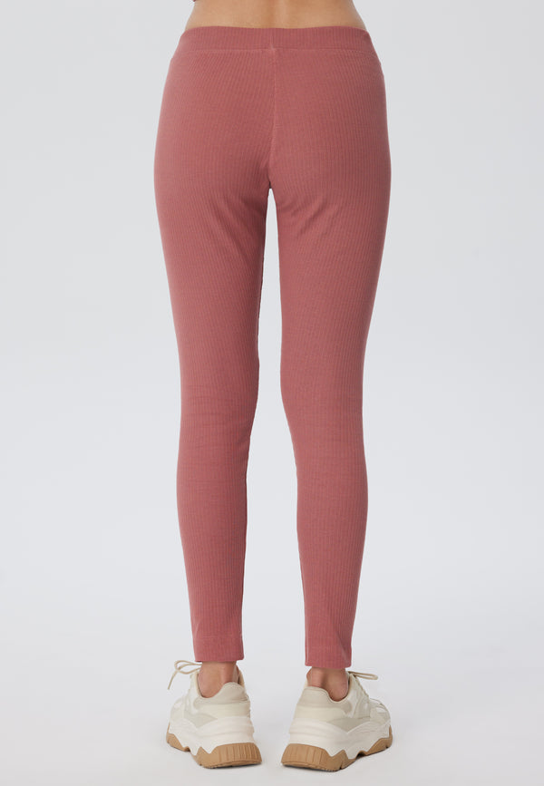 1613-072 | Women Ribbed Leggings - Withered Rose