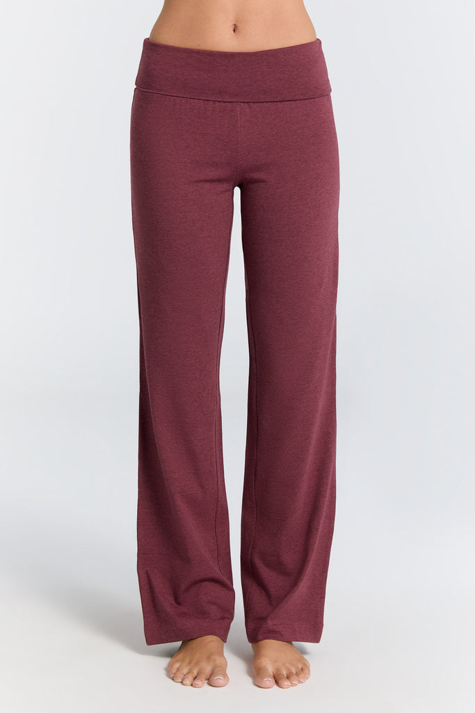 1726-062 | Damen Hose mit Umschlagbund - Kaffee/Rostrot