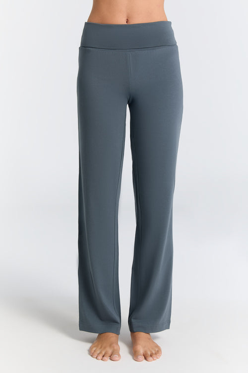 1726-068 | Damen Hose mit Umschlagbund - Dunklerschiefer