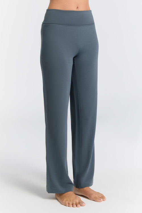 1726-068 | Damen Hose mit Umschlagbund - Dunklerschiefer