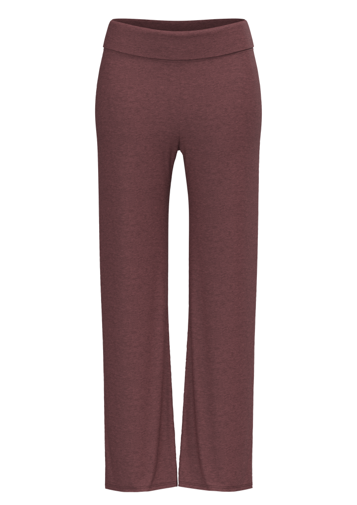 1726-062 | Damen Hose mit Umschlagbund - Kaffee/Rostrot