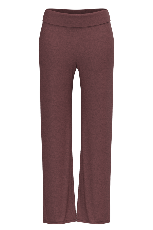 1726-062 | Damen Hose mit Umschlagbund - Kaffee/Rostrot