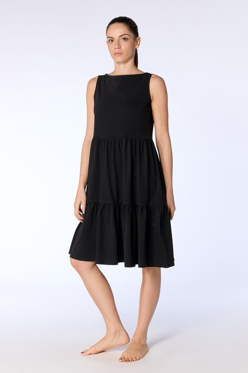 1733-021 | Volantkleid - Schwarz